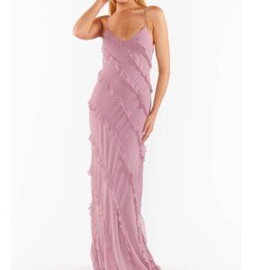 Show me your mumu romance ruffle antique rose chiffon dress